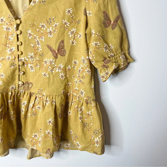 Madewell Courtyard Ruffle-Hem Top in Butterfly Sanctuary - Picture 6 of 10